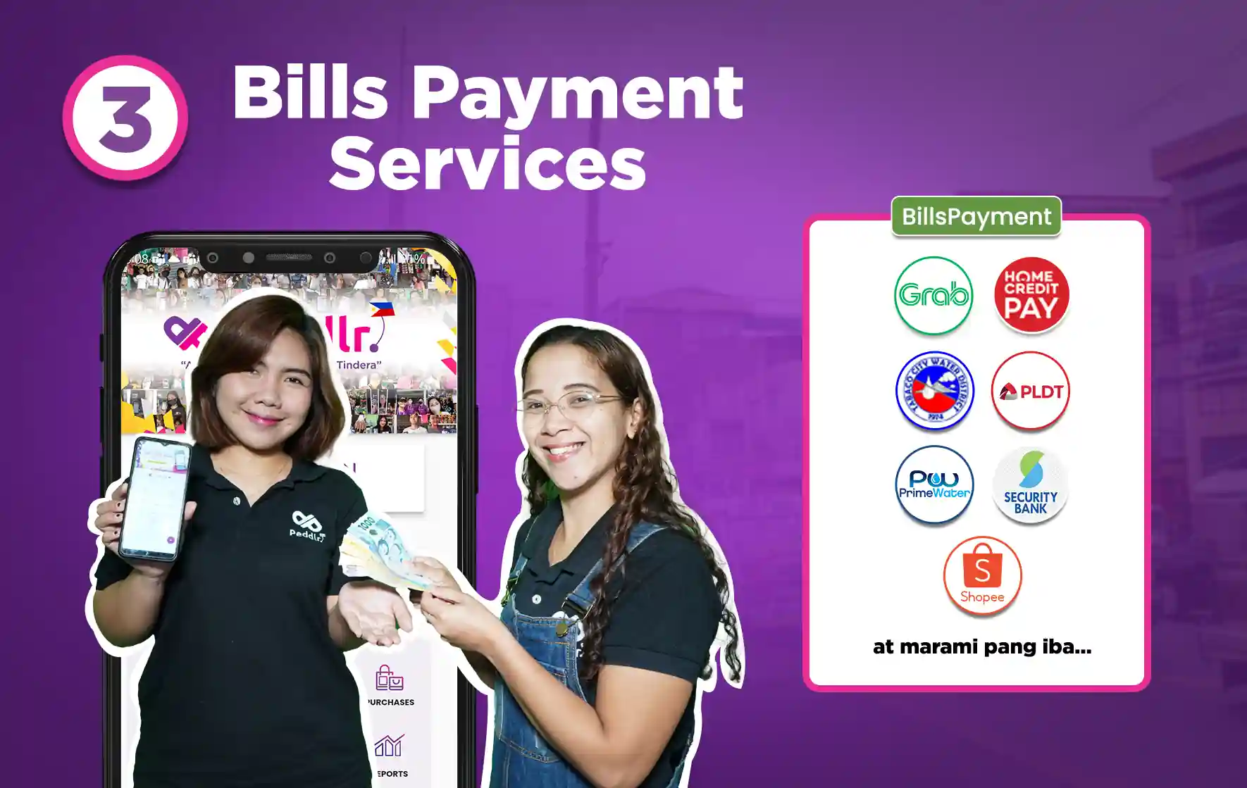 Two girls showing Peddlr's feature bills payment