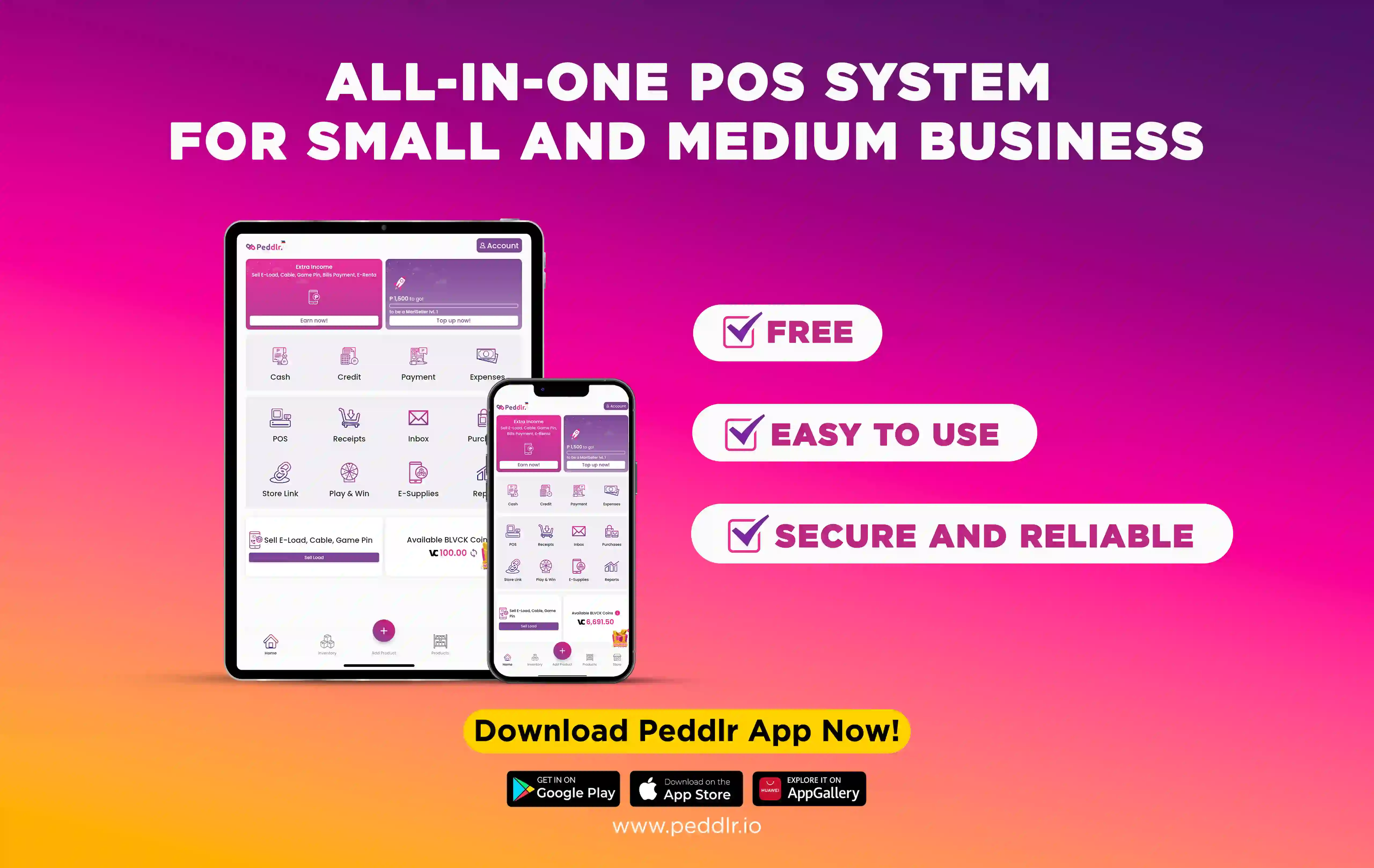Peddlr pos mobile app for small and medium business